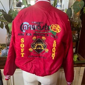 Incredible Red Vintage Bomber Jacket